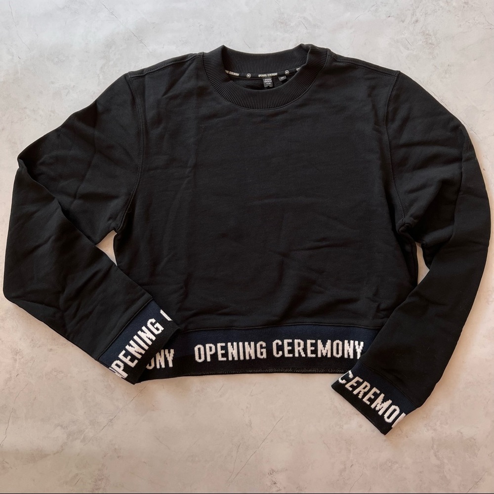 Opening Ceremony Elastic Logo Crop Sweatshirt